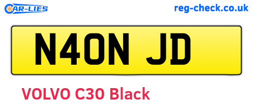 N40NJD are the vehicle registration plates.
