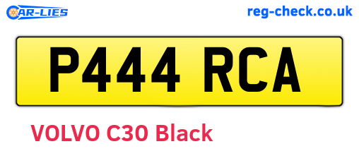 P444RCA are the vehicle registration plates.