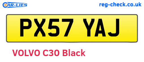 PX57YAJ are the vehicle registration plates.