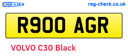 R900AGR are the vehicle registration plates.