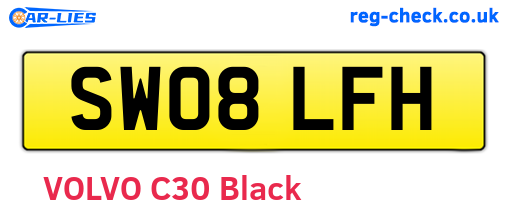 SW08LFH are the vehicle registration plates.