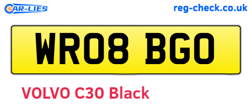 WR08BGO are the vehicle registration plates.
