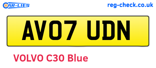 AV07UDN are the vehicle registration plates.