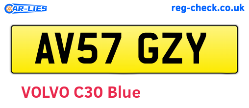 AV57GZY are the vehicle registration plates.