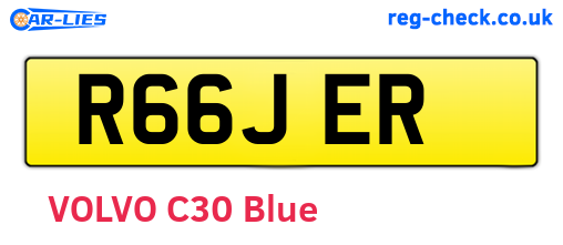 R66JER are the vehicle registration plates.