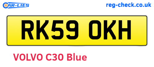 RK59OKH are the vehicle registration plates.