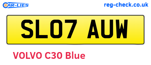 SL07AUW are the vehicle registration plates.