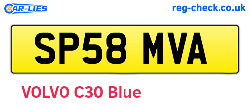SP58MVA are the vehicle registration plates.
