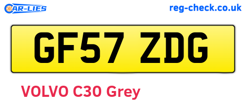 GF57ZDG are the vehicle registration plates.