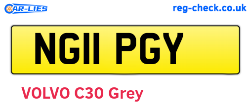 NG11PGY are the vehicle registration plates.
