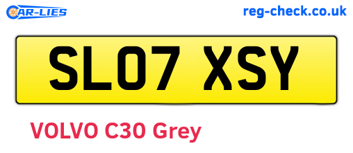 SL07XSY are the vehicle registration plates.