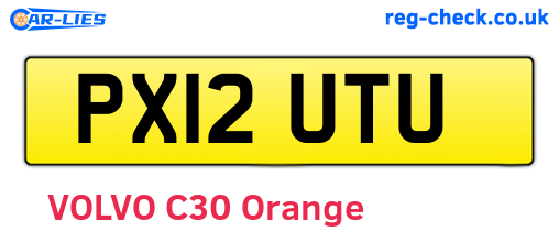 PX12UTU are the vehicle registration plates.