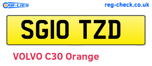SG10TZD are the vehicle registration plates.