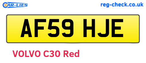 AF59HJE are the vehicle registration plates.