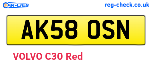 AK58OSN are the vehicle registration plates.