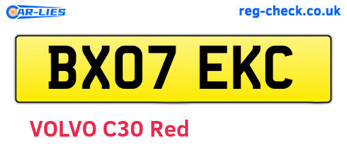 BX07EKC are the vehicle registration plates.