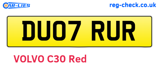 DU07RUR are the vehicle registration plates.