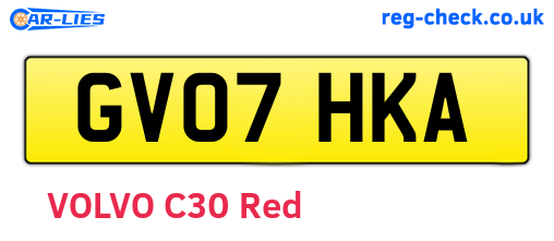 GV07HKA are the vehicle registration plates.