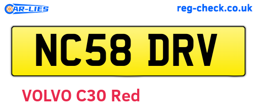 NC58DRV are the vehicle registration plates.