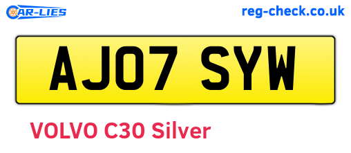 AJ07SYW are the vehicle registration plates.