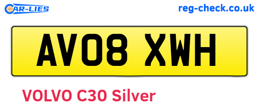 AV08XWH are the vehicle registration plates.
