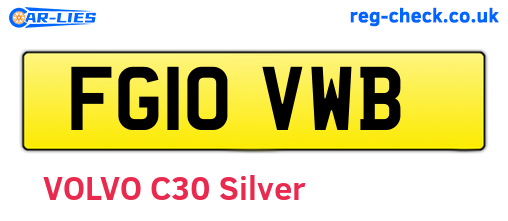 FG10VWB are the vehicle registration plates.