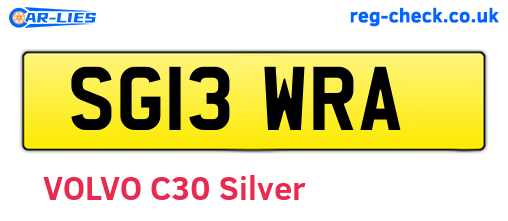 SG13WRA are the vehicle registration plates.