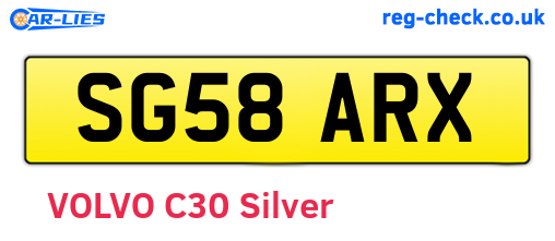 SG58ARX are the vehicle registration plates.