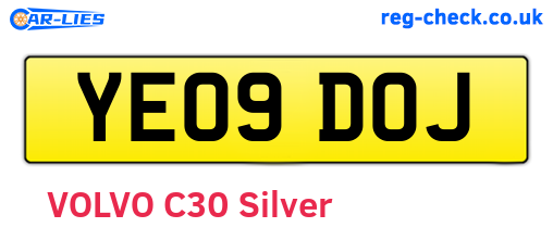 YE09DOJ are the vehicle registration plates.