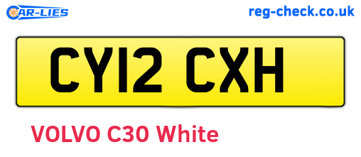 CY12CXH are the vehicle registration plates.