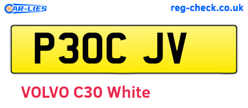 P30CJV are the vehicle registration plates.