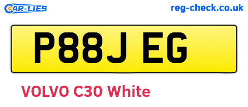 P88JEG are the vehicle registration plates.