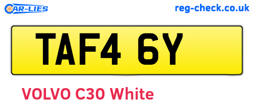 TAF46Y are the vehicle registration plates.