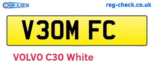 V30MFC are the vehicle registration plates.
