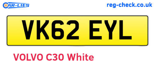 VK62EYL are the vehicle registration plates.
