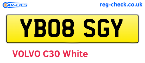 YB08SGY are the vehicle registration plates.