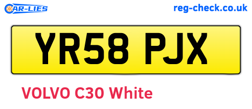 YR58PJX are the vehicle registration plates.