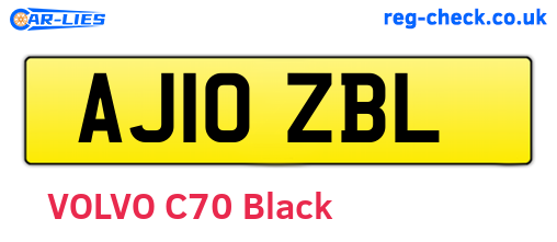 AJ10ZBL are the vehicle registration plates.
