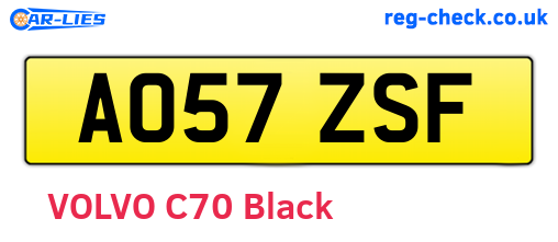 AO57ZSF are the vehicle registration plates.