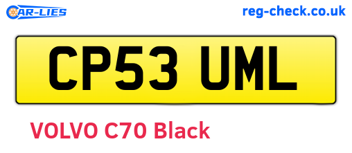 CP53UML are the vehicle registration plates.