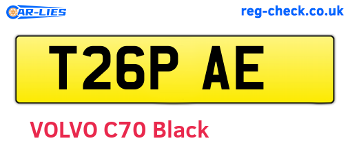 T26PAE are the vehicle registration plates.