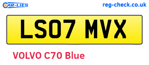 LS07MVX are the vehicle registration plates.