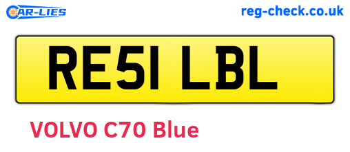 RE51LBL are the vehicle registration plates.