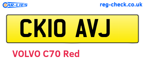 CK10AVJ are the vehicle registration plates.