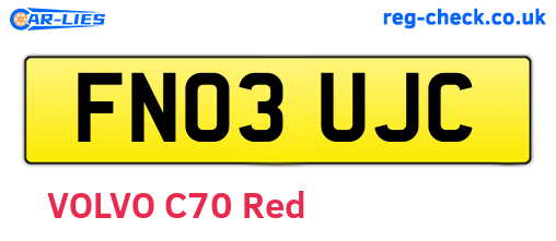 FN03UJC are the vehicle registration plates.
