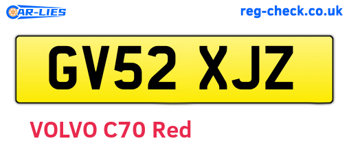 GV52XJZ are the vehicle registration plates.