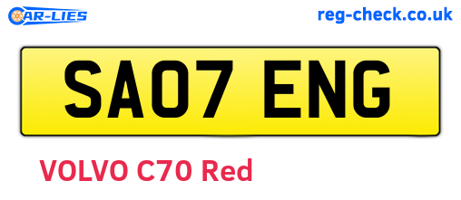 SA07ENG are the vehicle registration plates.