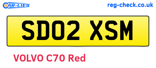 SD02XSM are the vehicle registration plates.