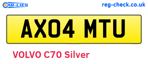 AX04MTU are the vehicle registration plates.