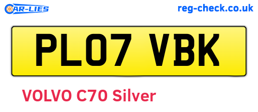 PL07VBK are the vehicle registration plates.